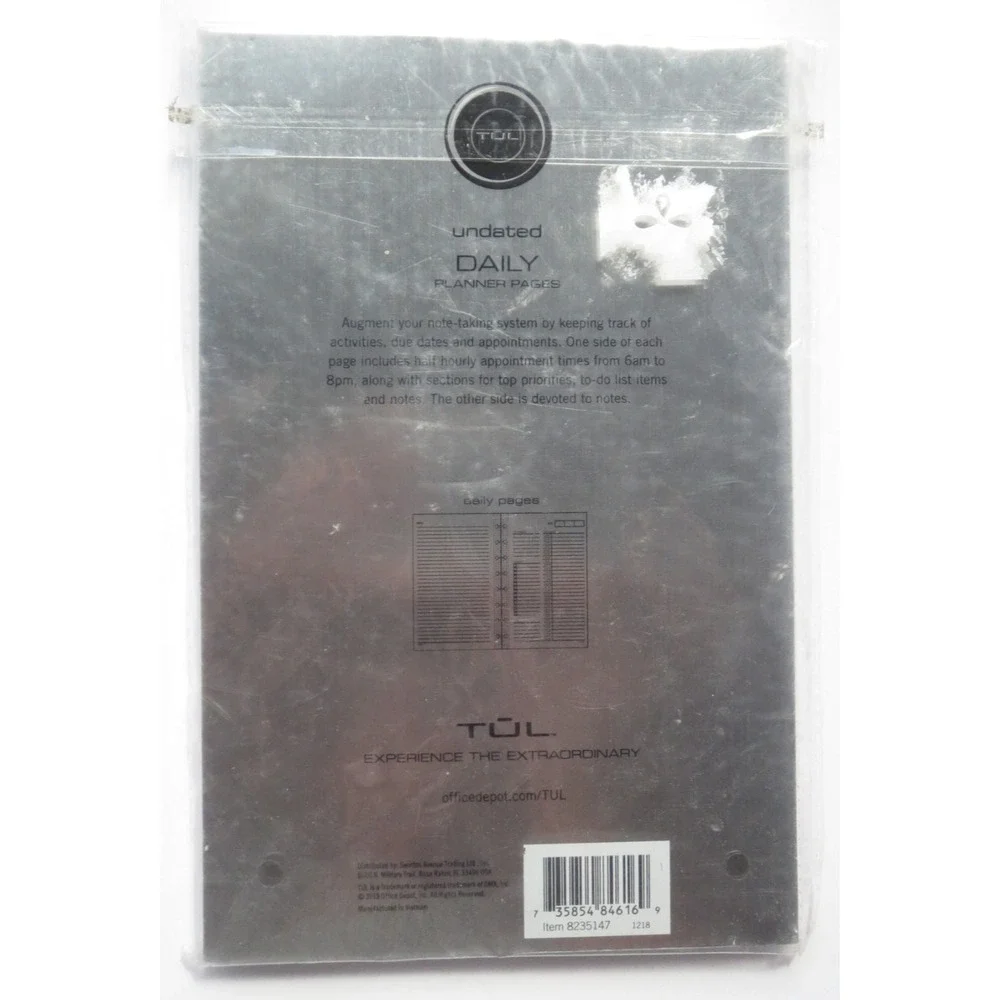 TUL Custom Note Taking System Discbound Weekly Timed Format 2pages Per Week